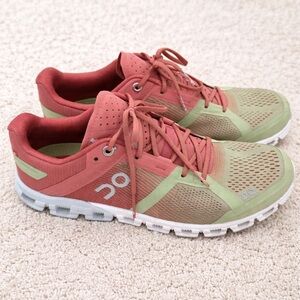 On Running Women's Red and Green Sneakers